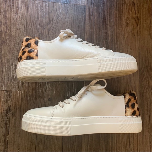 ABLE Emmy White and leopard calf hair sneaker - Picture 6 of 13